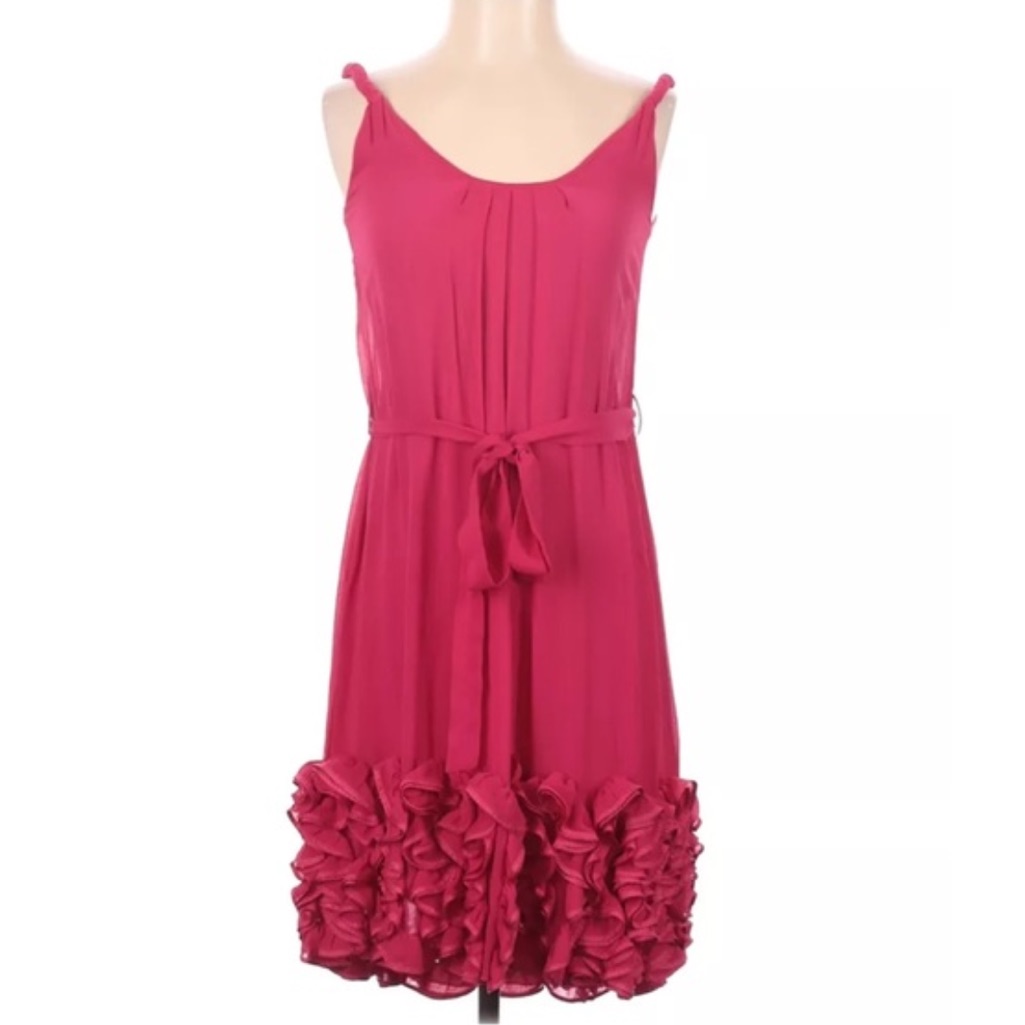 Anthropologie Yoana Baraschi Cocktail Dress Pink Size 2 Hot Pink